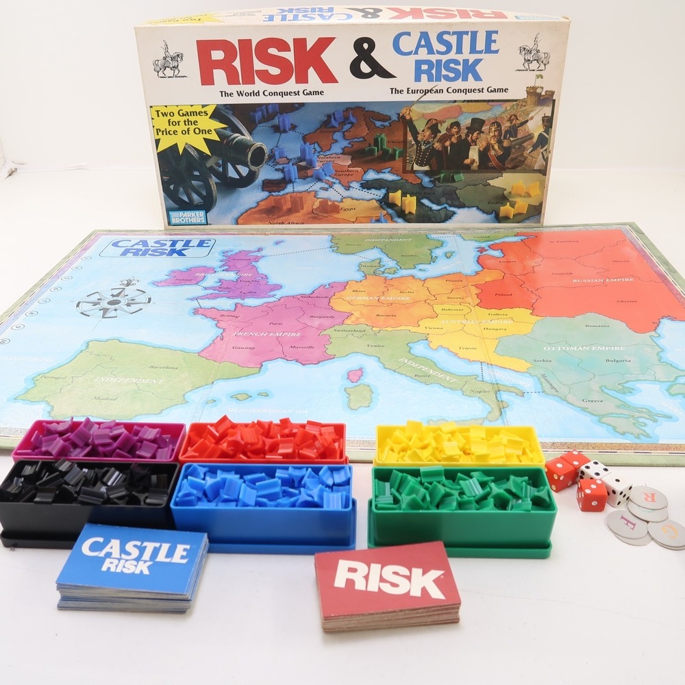 Risk‎ & Castle Risk World European Conquest Vintage 2 in 1 Board Game Complete